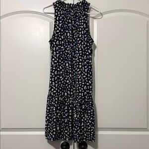 Banana Republic Navy and White Patterned Dress